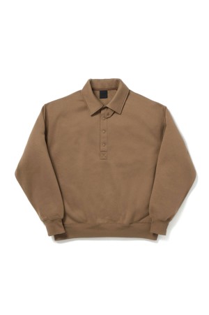 TECH SWEAT SNAP PULLOVER - LT.BROWN (BE-53026W)