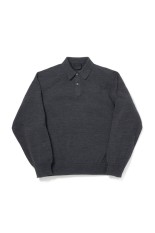 TECH KNIT POLO L/S Brewed Protein(TM) - CHARCOAL (BE-71026W)