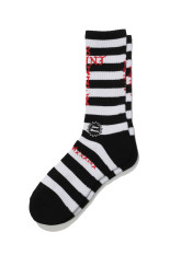 SOCKS / BORDER - BLACKxWHITE (SM-MK1-0000-100)