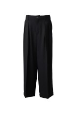 Slab Rayon Two-tuck Prime-Wide Slacks - BLACK (11261461606)