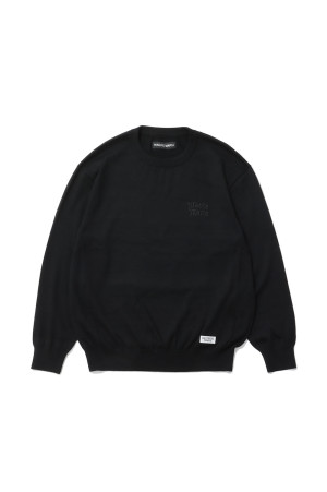 COTTON KNIT CREW NECK SWEATER ( TYPE-2 ) - BLACK (26FWE-WMK-KN02)