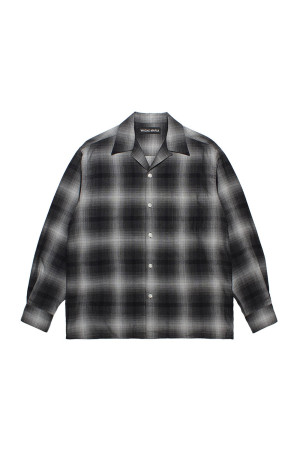 OMBRE CHECK OPEN COLLAR SHIRT L/S ( TYPE-1 ) - GRAY (26FWE-WMS-OC01)