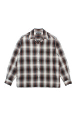 OMBRE CHECK OPEN COLLAR SHIRT L/S ( TYPE-2 ) - BROWN (26FWE-WMS-OC02)