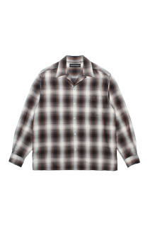 OMBRE CHECK OPEN COLLAR SHIRT L/S ( TYPE-2 ) - BROWN (26FWE-WMS-OC02)