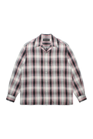 OMBRE CHECK OPEN COLLAR SHIRT L/S ( TYPE-2 ) - PINK (26FWE-WMS-OC02)
