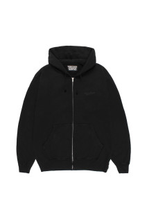 WASHED MIDDLE WEIGHT FULL ZIP HOODED SWEAT SHIRT - BLACK (26FWE-WMC-SS01)