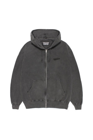 WASHED MIDDLE WEIGHT FULL ZIP HOODED SWEAT SHIRT - GRAY (26FWE-WMC-SS01)