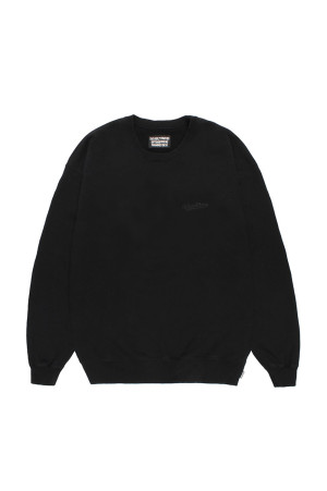 WASHED MIDDLE WEIGHT CREW NECK SWEAT SHIRT ( TYPE-1 ) - BLACK (26FWE-WMC-SS03)