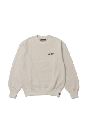 WASHED MIDDLE WEIGHT CREW NECK SWEAT SHIRT ( TYPE-1 ) - IVORY (26FWE-WMC-SS03)