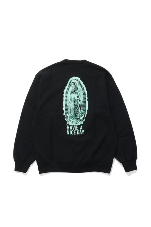 WASHED MIDDLE WEIGHT CREW NECK SWEAT SHIRT ( TYPE-3 ) - BLACK (26FWE-WMC-SS05)