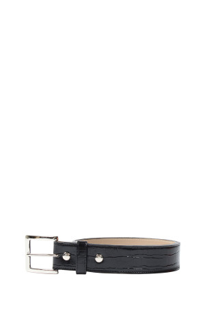 LEATHER BELT ( TYPE-1 ) - BLACK (WMGP-BL03)