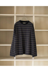 Border Loose Long T-shirts - CHARCOAL GRAY (62620620)