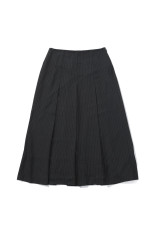 Stripe Pleats Skirt - CHARCOAL GRAY (62620804)
