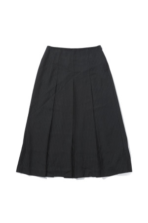 Stripe Pleats Skirt - CHARCOAL GRAY (62620804)