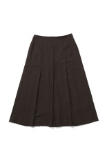 Stripe Pleats Skirt - BROWN (62620804)