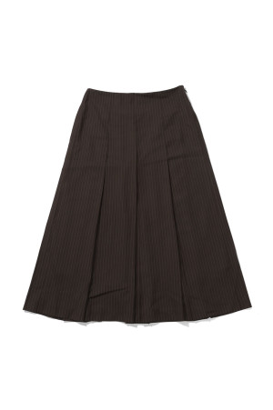 Stripe Pleats Skirt - CHARCOAL GRAY (62620804)