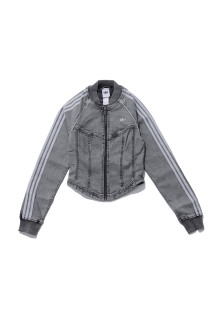 SUPERSTAR DENIM CORSET TRACK TOP - GRAY WASH (LF3779)