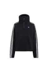ADILUNA SEASON 2 X JENNIE POLAR FLEECE 1/4 ZIP HOODIE JACKET - BLACK (LD8926)
