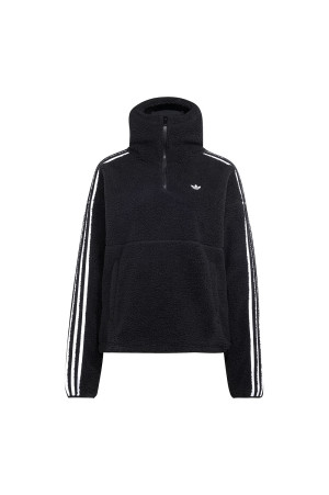 ADILUNA SEASON 2 X JENNIE POLAR FLEECE 1/4 ZIP HOODIE JACKET - BLACK (LD8926)