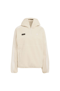 ADILUNA SEASON 2 X JENNIE POLAR FLEECE 1/4 ZIP HOODIE JACKET - CLEAR BROWN (LD4967)