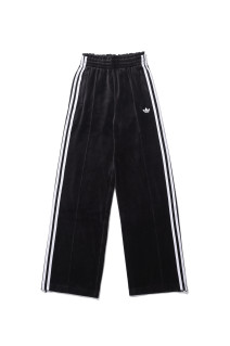 PLEATED VELOUR FB LOOSE TRACK PANTS - BLACK (LG4295)