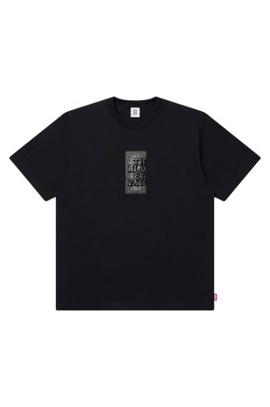 RHINESTONE GRAYSCALE HWC LABEL TEE - BLACK (BEPSS26TE15)