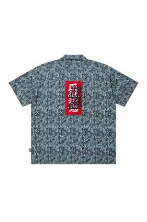 PYTHON HWC LABEL OPEN COLLARED S/S SHIRT - GREEN (BEPSS26TP29)