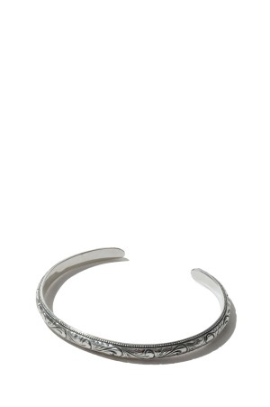 Engraved Narrow Bangle - Silver (RX-612-1)