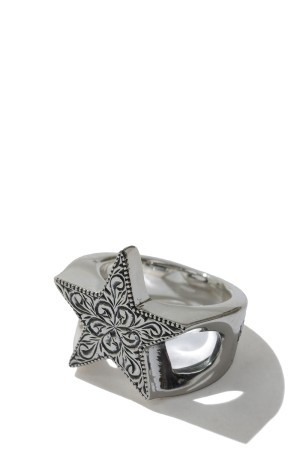Engraved Star Ring - Silver (RX-731-1)