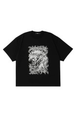 Pima Cotton S/S Tee (Leaf Skull) - Pure Black (ABCAW26CT05)