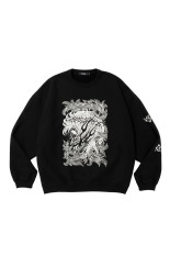 ASIC Crewneck Sweat Shirt (Leaf Skull) - Pure Black (ABCAW26CT09)