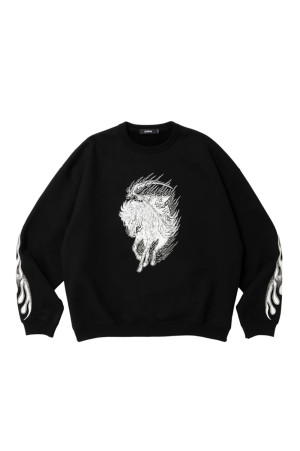 ASIC Crewneck Sweat Shirt (Reaper) - Pure Black (ABCAW26CT10)
