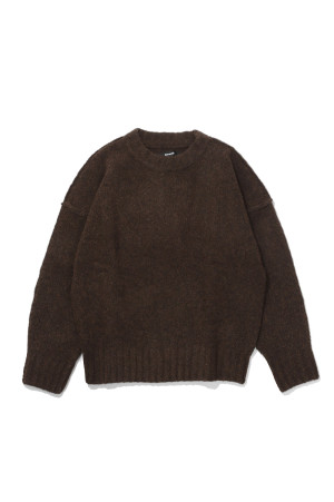 WOOL KNIT CREWNECK - CHESTNUT GRAIN (T250111)
