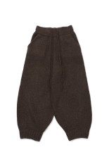 WOOL KNIT CUFF PANT - CHESTNUT GRAIN (B250109)