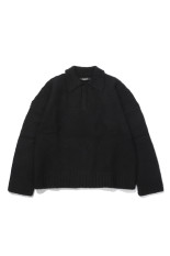 WOOL KNIT POLO - NIGHT (T240270)