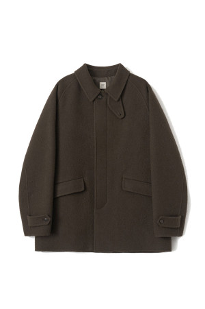 Voyager Half Balmacaan Coat - MARSH BROWN (AOFFCT007)