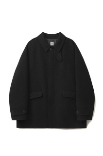 Voyager Half Balmacaan Coat - BLACK (AOFFCT007)