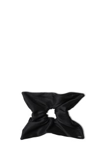 Silk Square Medium Scrunchie-BLACK(hp0324)