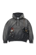 TROMPE L’OEIL EMBROIDERY HOODIE - BLACK (26AW07CS447)