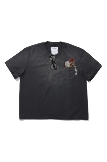 TROMPE L’OEIL EMBROIDERY T-SHIRT - BLACK (26AW43CS459)