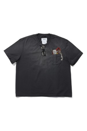 TROMPE L’OEIL EMBROIDERY T-SHIRT - BLACK (26AW43CS459)