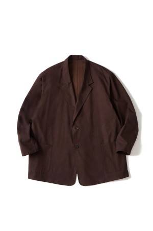 BRUSHED COTTON JACKET / BROWN