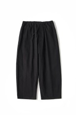 BRUSHED COTTON EASY TROUSERS / BLACK