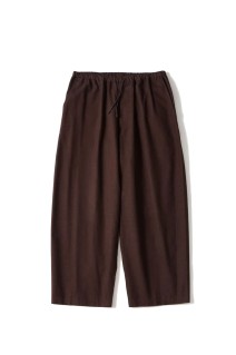 BRUSHED COTTON EASY TROUSERS / BROWN