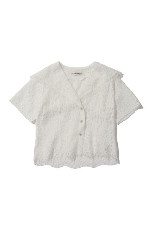 Scallop Lace Sailor Shirt -WHITE (31261315107)