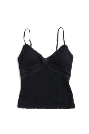 Eyelet Lace Cup-In Cami -BLACK (31261415907)