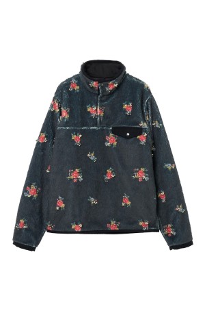 petit floral pattern boa pullover - Black (TD-26AW-PO60)
