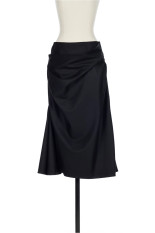 FLANNEL DRAPED SKIRT - BLACK (FTC264-0503B)
