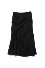 FLANNEL DRAPED SKIRT - BLACK (FTC264-0503B)