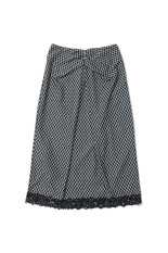 JERSEY CHECK DRAPED SKIRT - BLACK CHECK (FTC264-0407C)